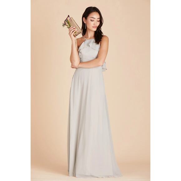 Birdy Grey Jules Dress Dove Gray Chiffon Maxi Formal Bridesmaid Medium NWT - Picture 6 of 16